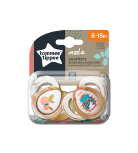 Suzeta ortodontica Tommee Tippee Moda, 6-18 luni, Alb / Portocaliu/Maro, 2 buc
